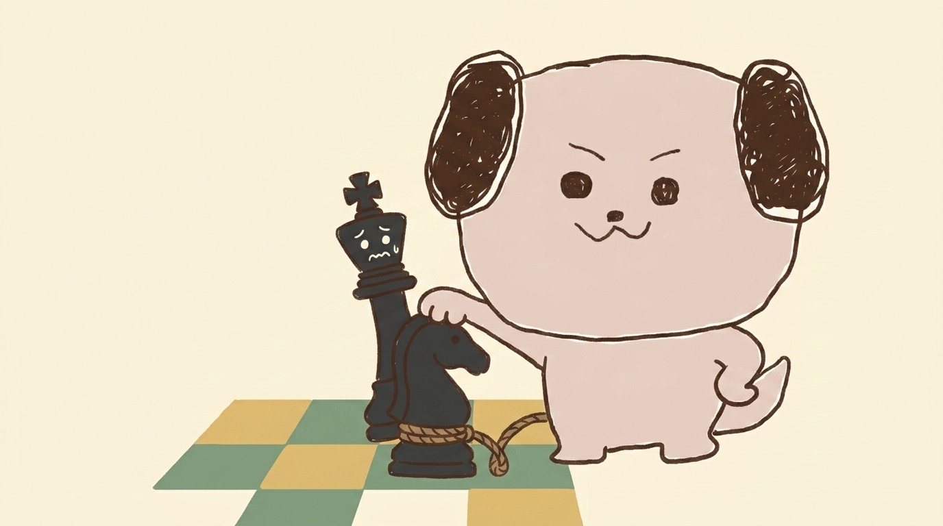ポジキャン（犬のキャラクター）が解説するイラスト