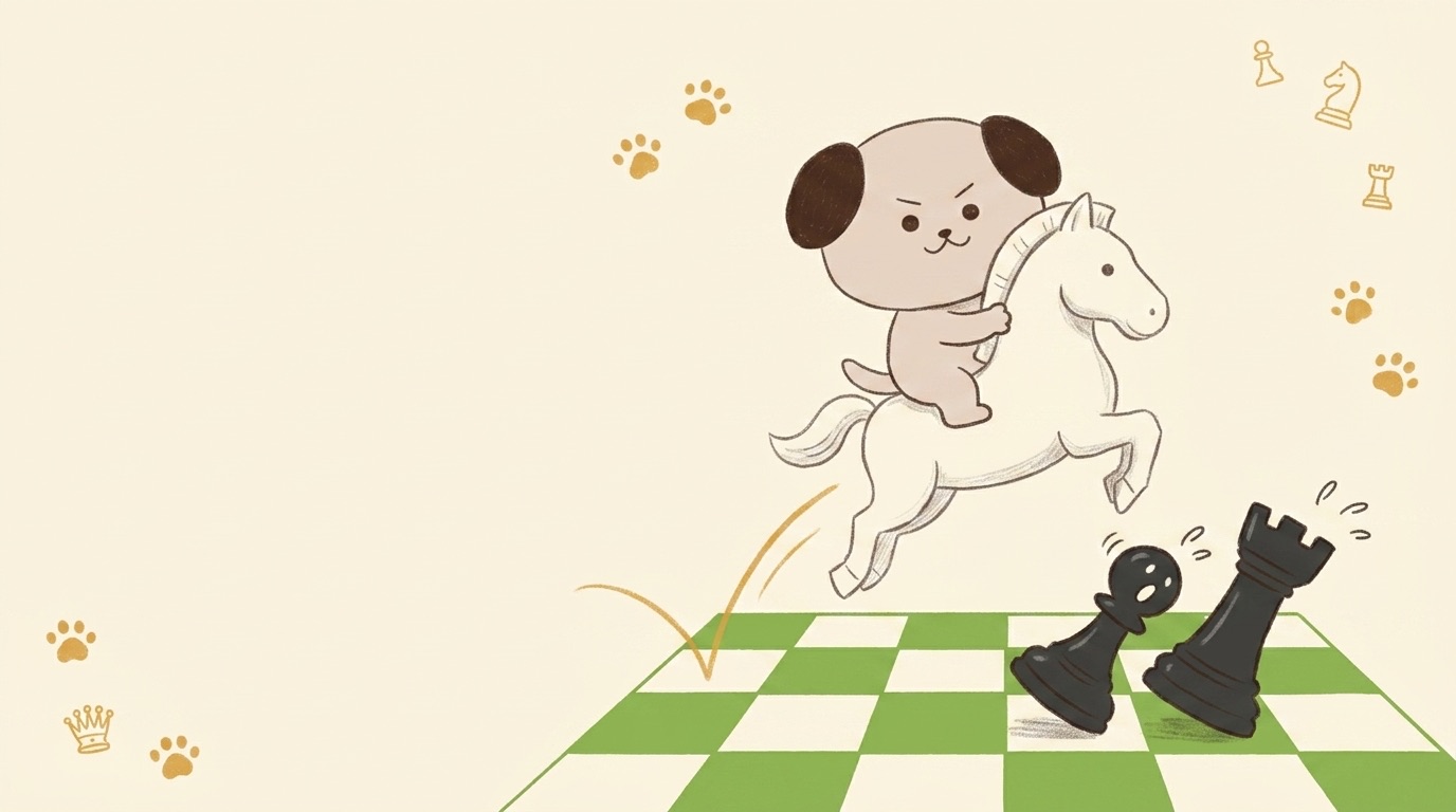 ポジキャン（犬のキャラクター）が解説するイラスト