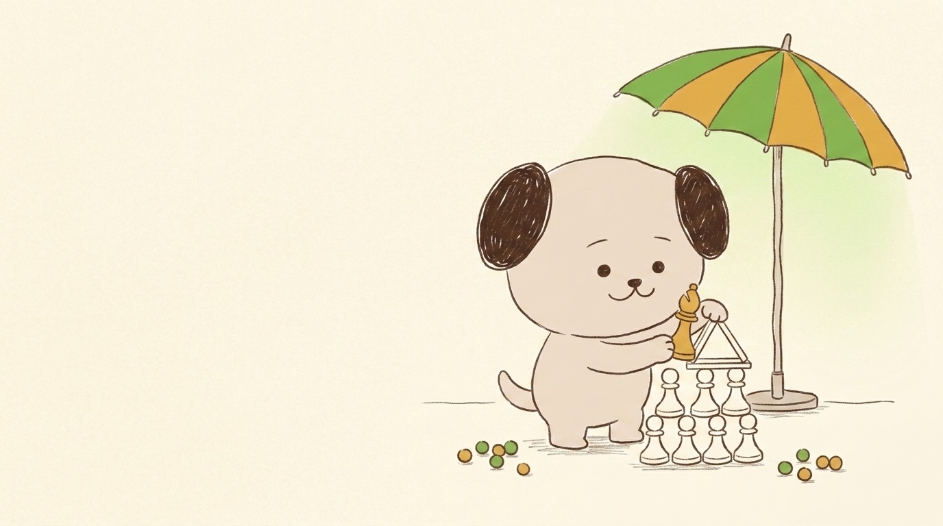 ポジキャン（犬のキャラクター）が解説するイラスト
