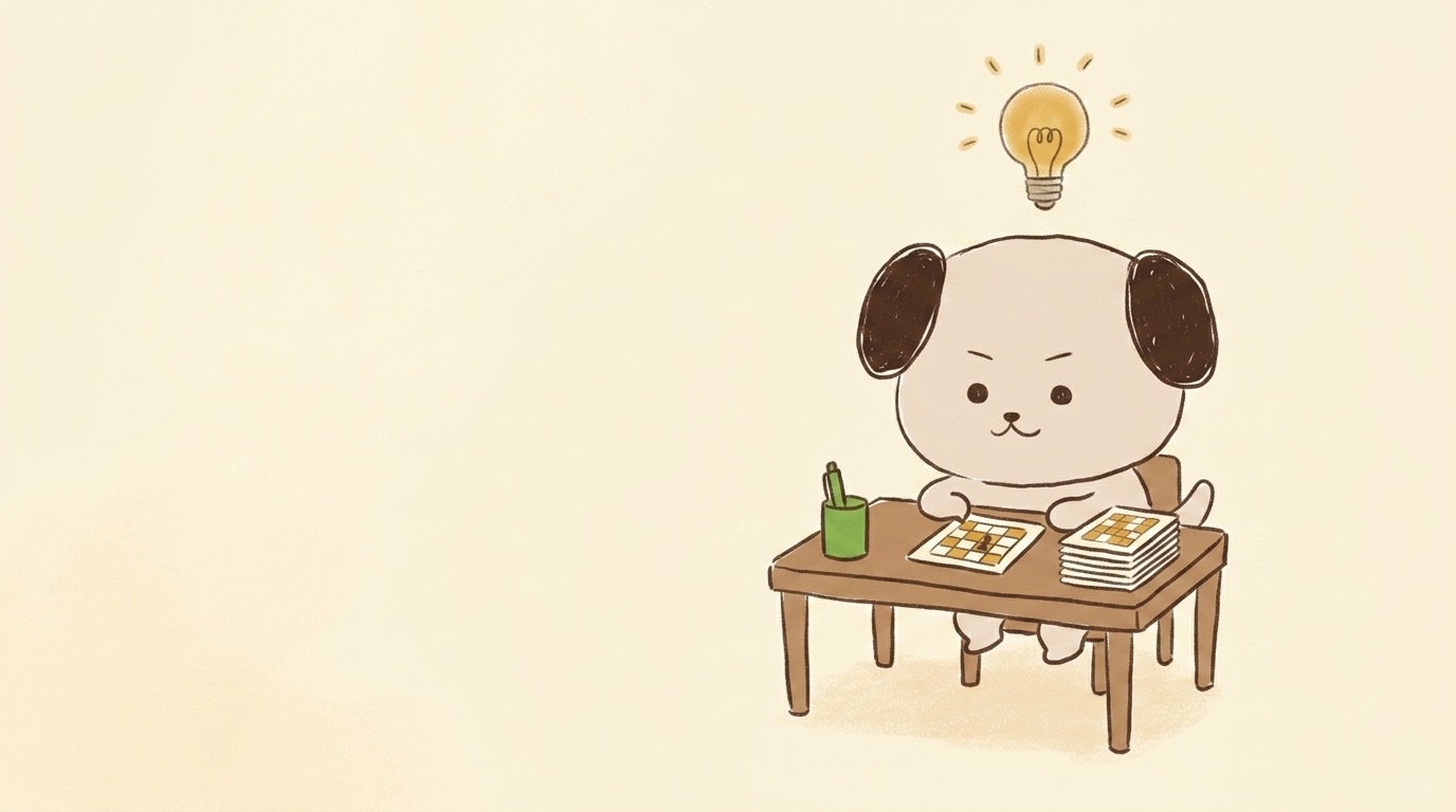 ポジキャン（犬のキャラクター）が解説するイラスト