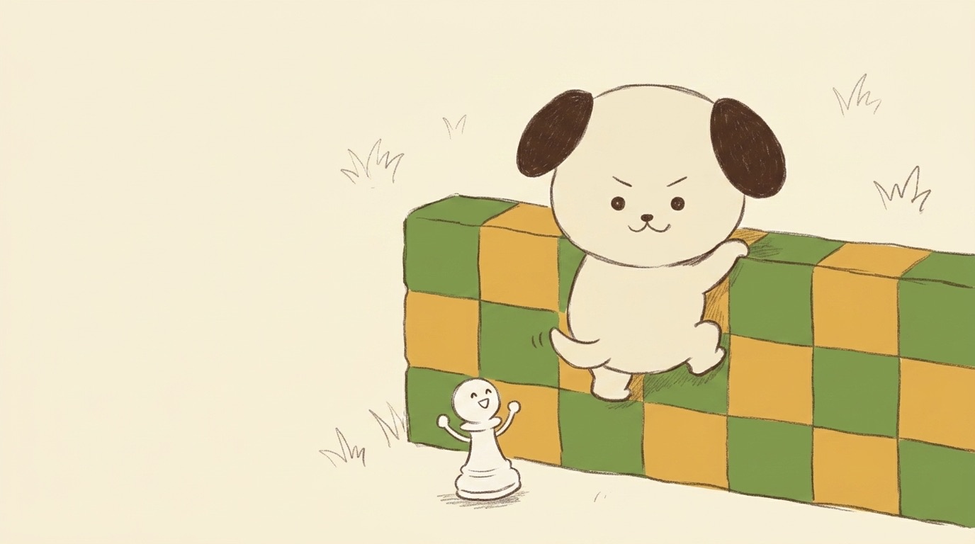 ポジキャン（犬のキャラクター）が解説するイラスト