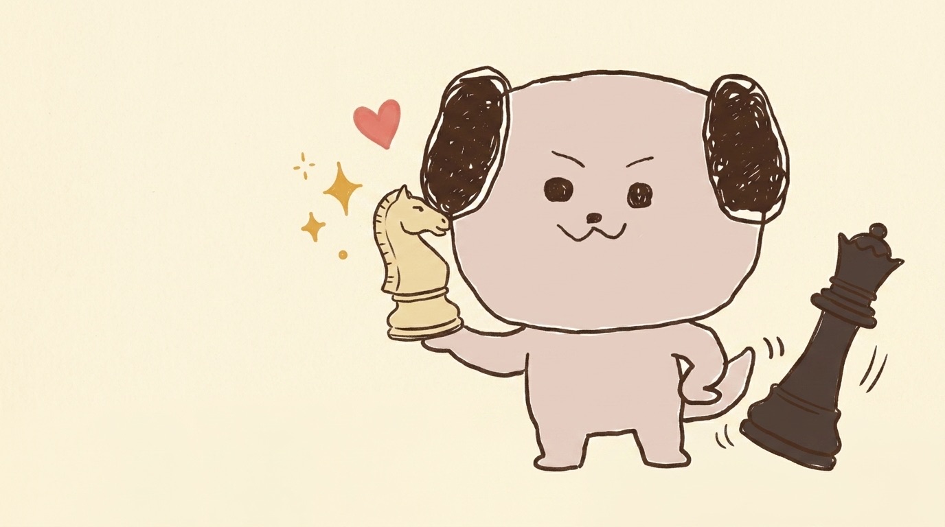 ポジキャン（犬のキャラクター）が解説するイラスト
