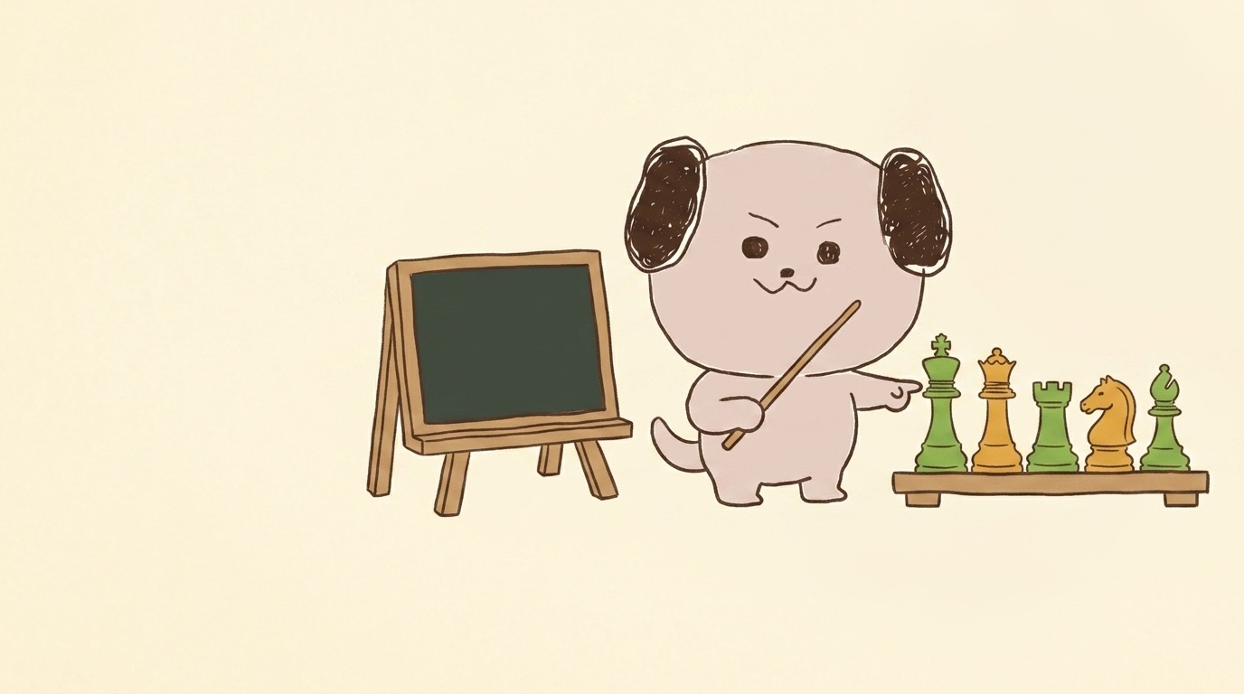 ポジキャン（犬のキャラクター）が解説するイラスト