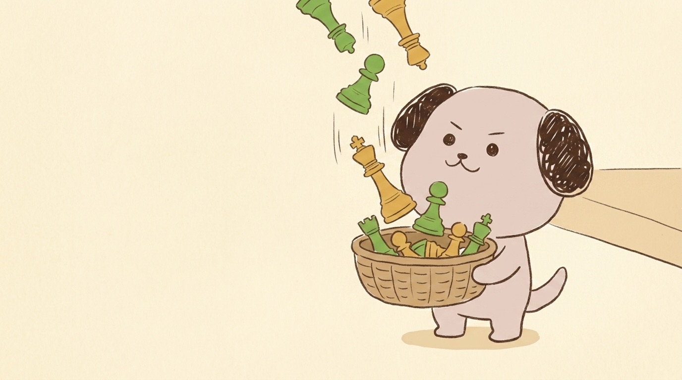 ポジキャン（犬のキャラクター）が解説するイラスト
