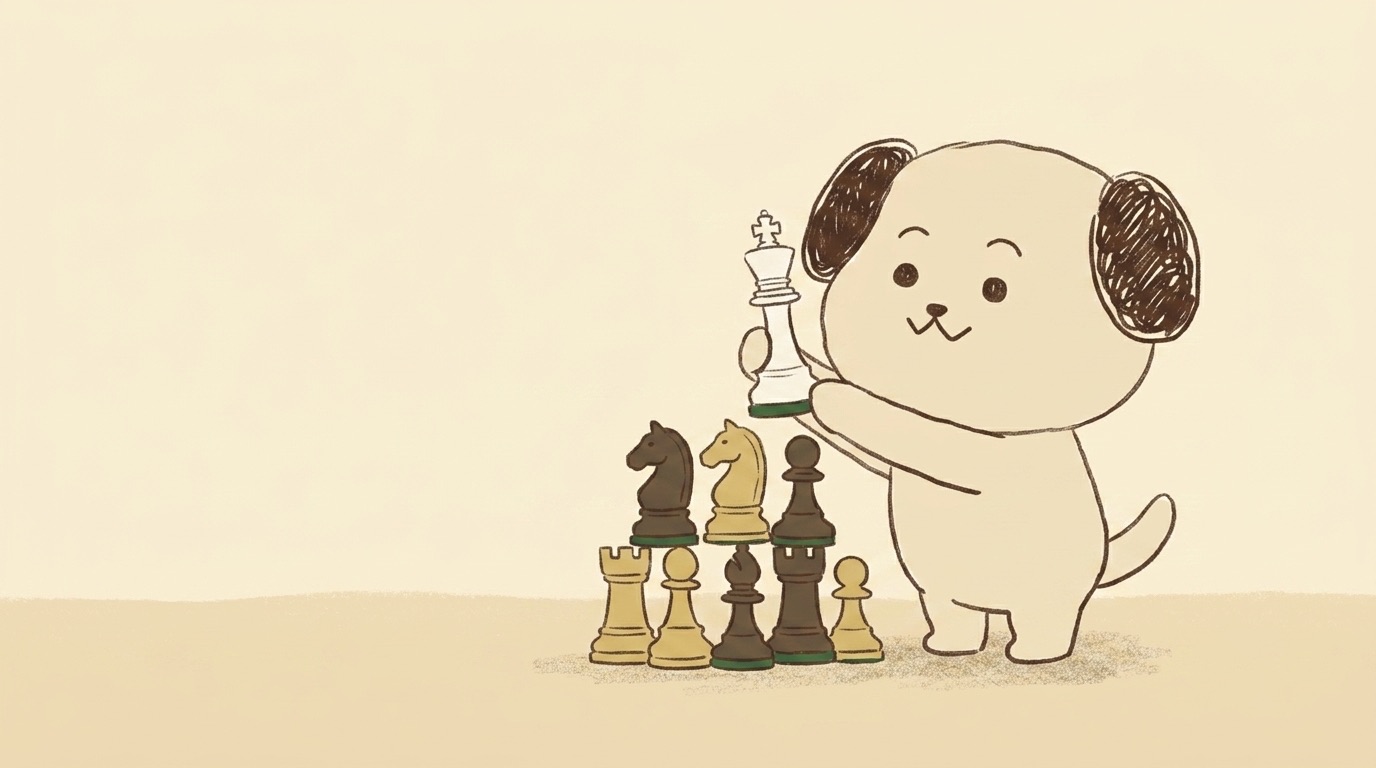 ポジキャン（犬のキャラクター）が解説するイラスト
