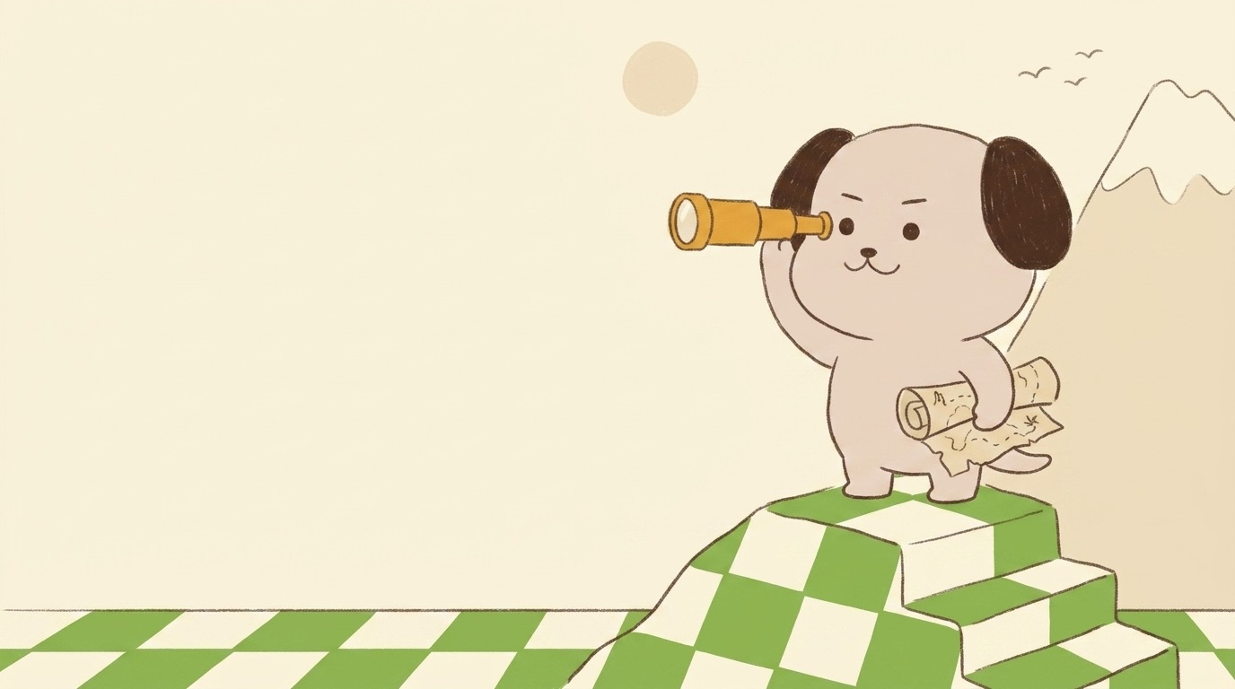 ポジキャン（犬のキャラクター）が解説するイラスト