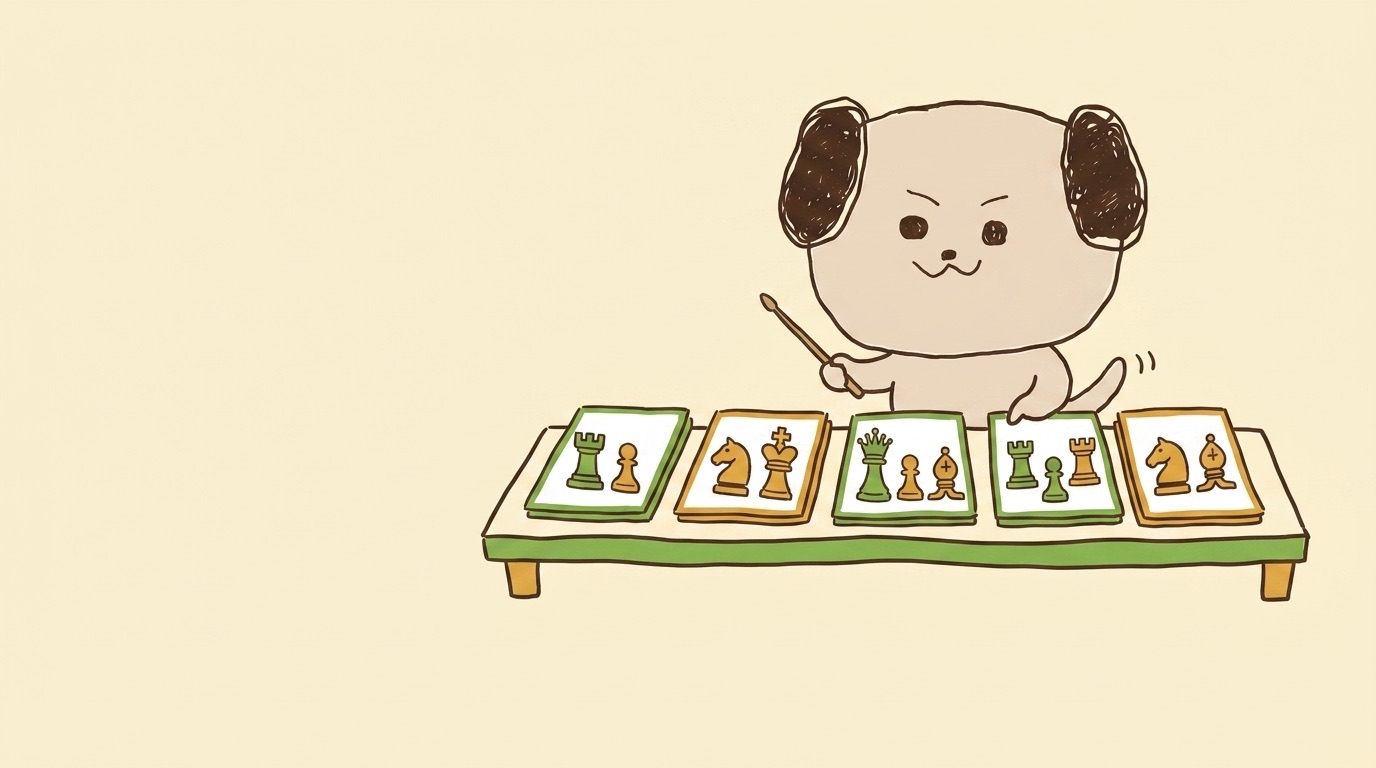 ポジキャン（犬のキャラクター）が解説するイラスト
