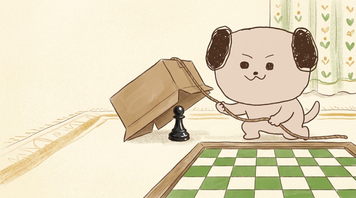 ポジキャン（犬のキャラクター）が解説するイラスト