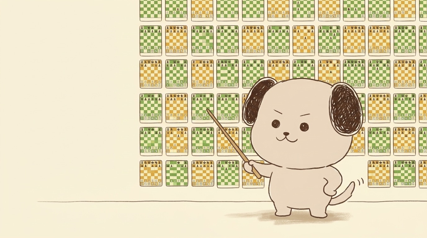 ポジキャン（犬のキャラクター）が解説するイラスト