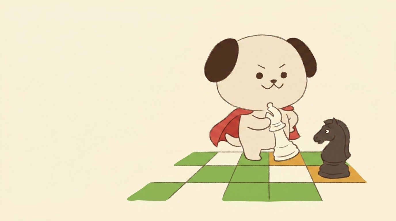 ポジキャン（犬のキャラクター）が解説するイラスト
