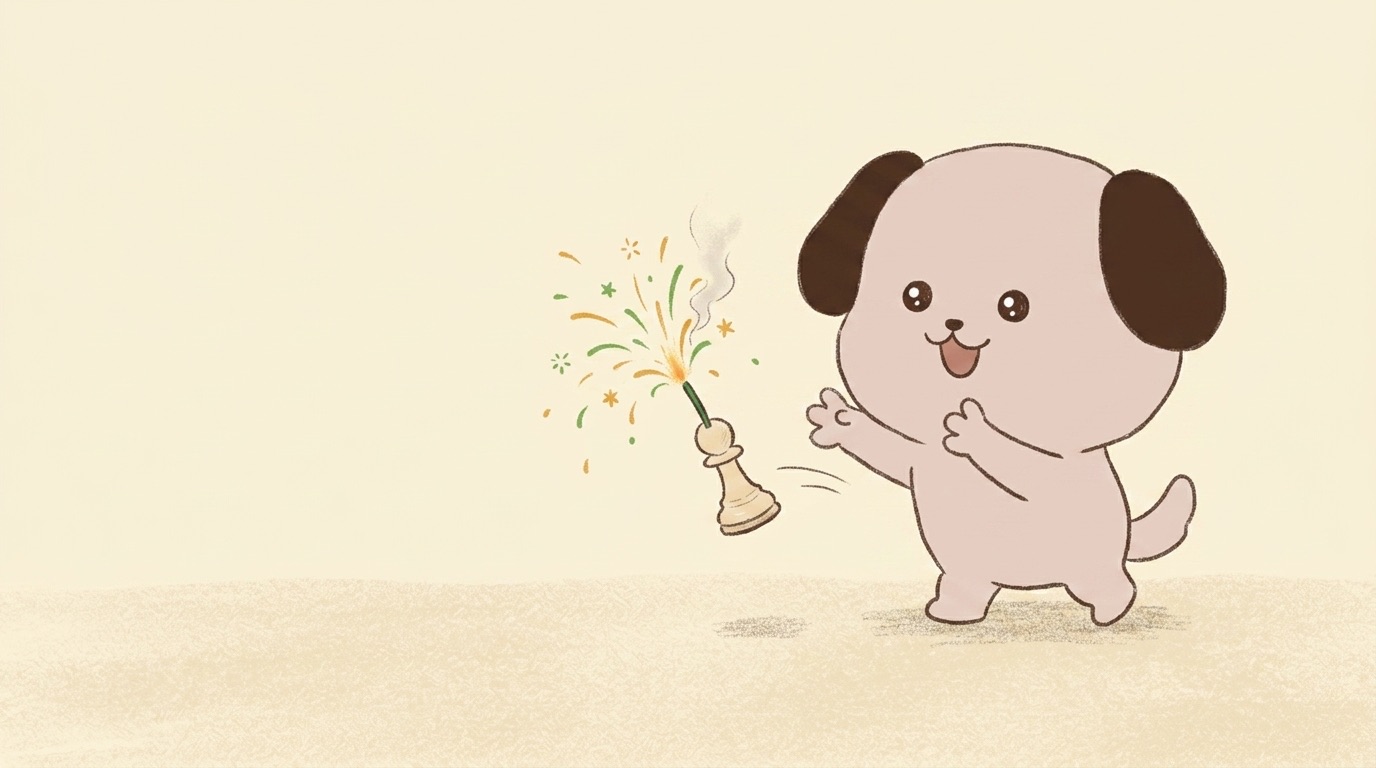 ポジキャン（犬のキャラクター）が解説するイラスト