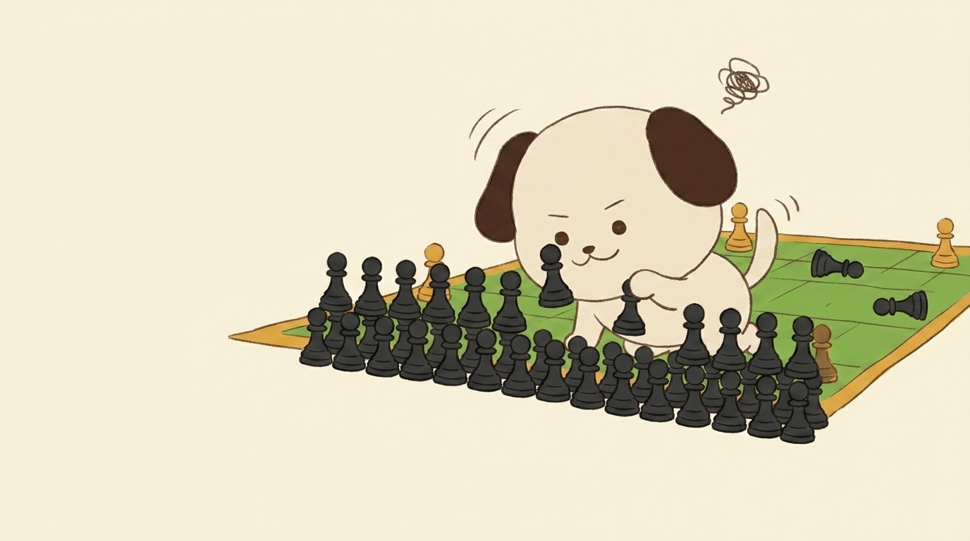 ポジキャン（犬のキャラクター）が解説するイラスト