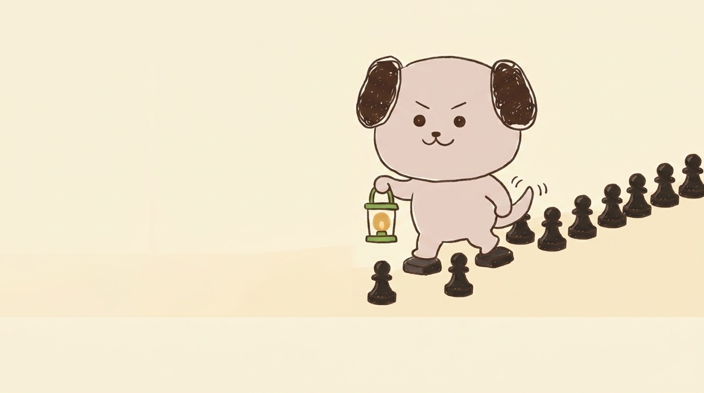 ポジキャン（犬のキャラクター）が解説するイラスト