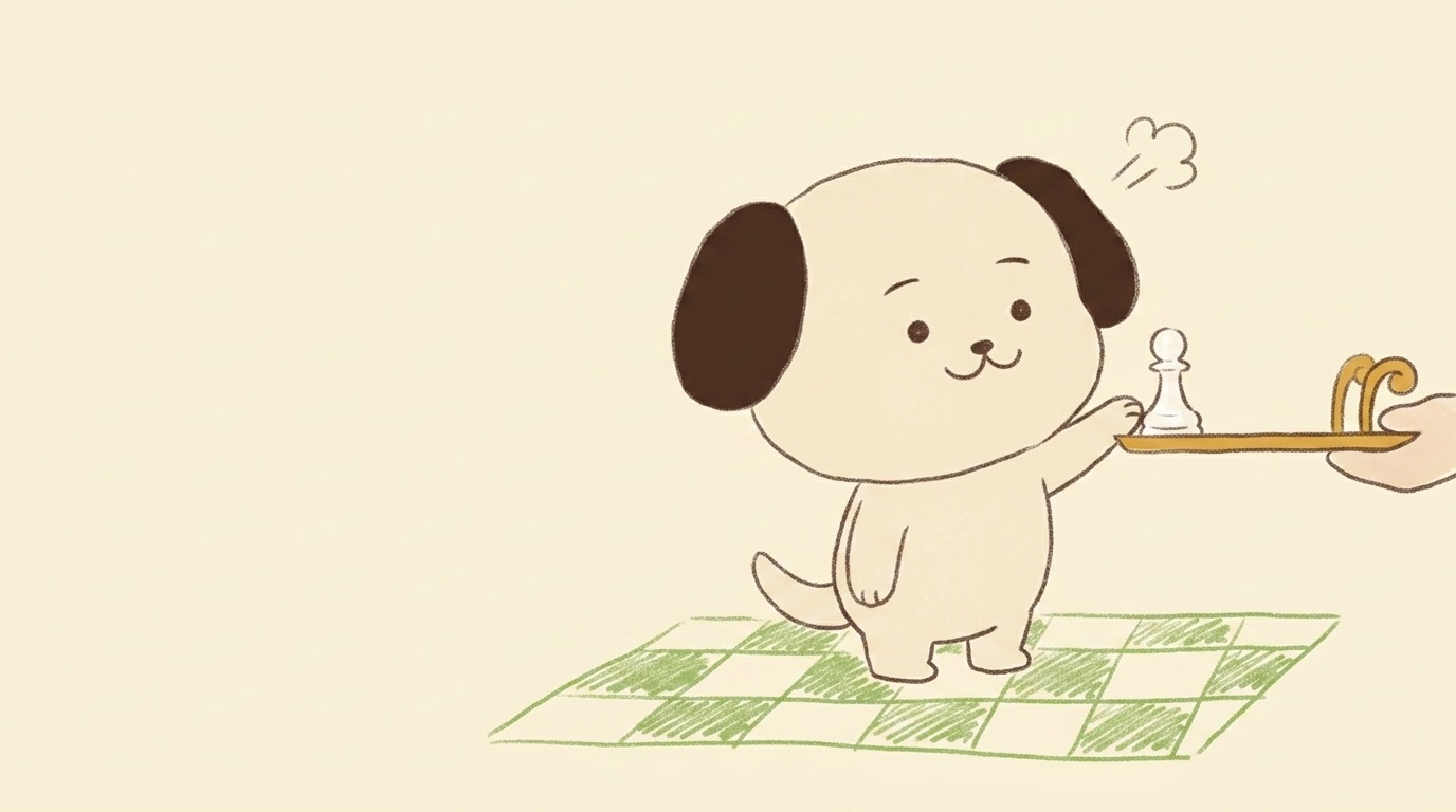 ポジキャン（犬のキャラクター）が解説するイラスト