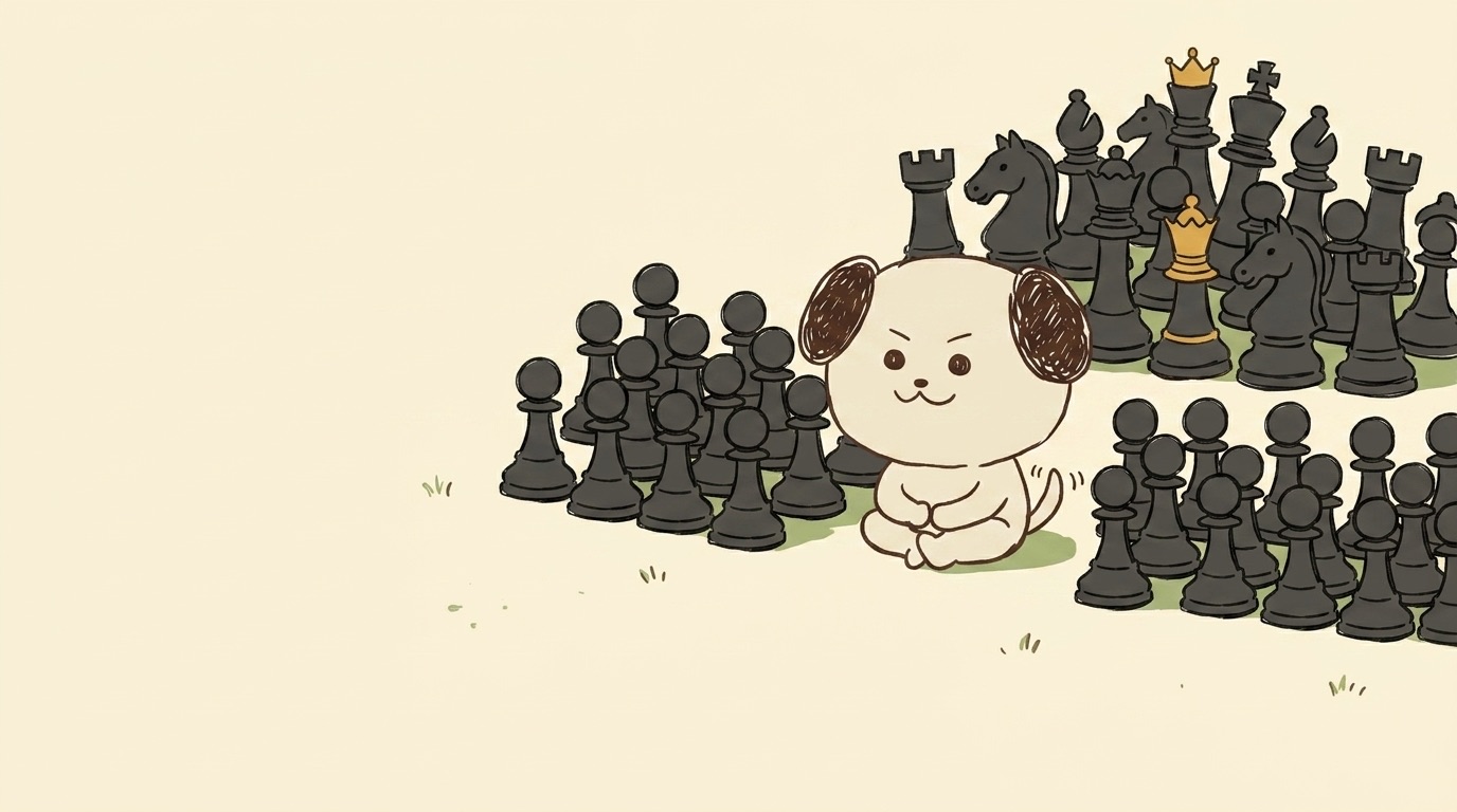 ポジキャン（犬のキャラクター）が解説するイラスト
