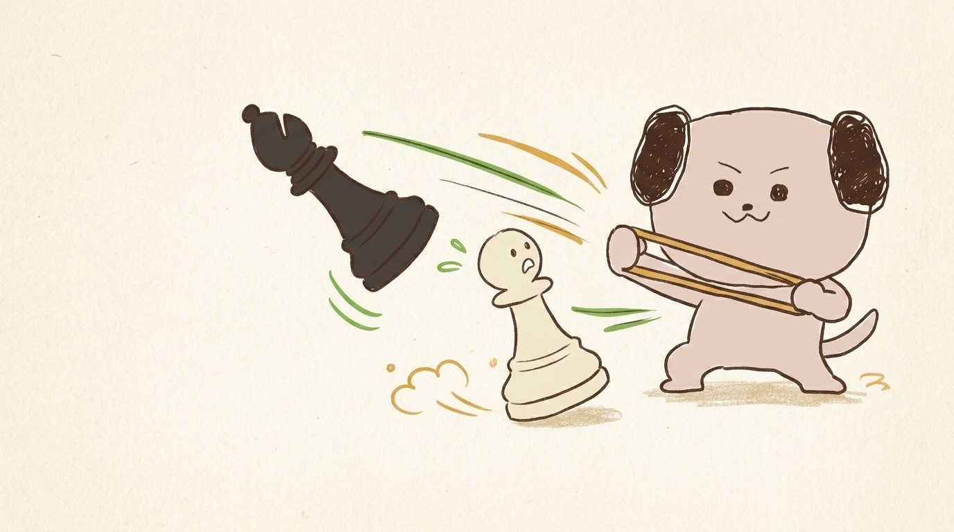 ポジキャン（犬のキャラクター）が解説するイラスト