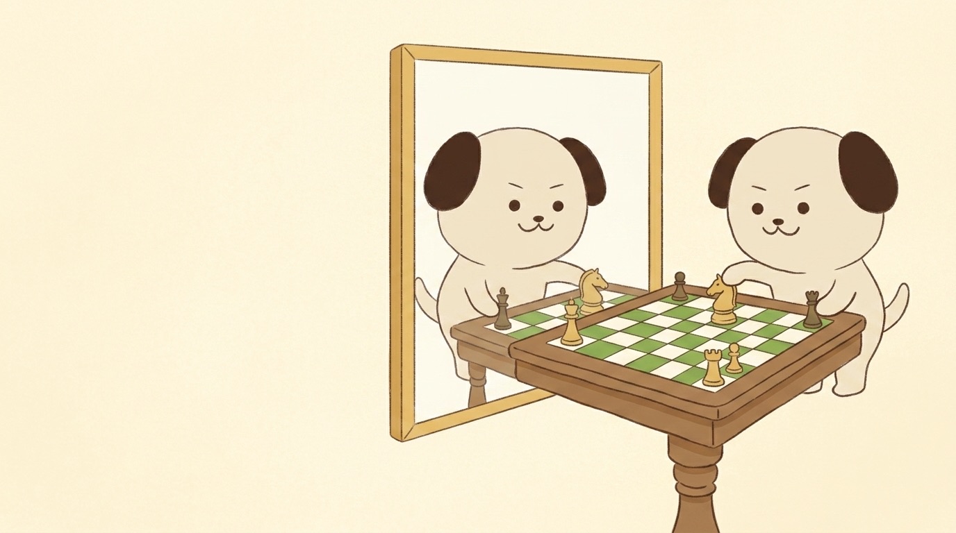 ポジキャン（犬のキャラクター）が解説するイラスト