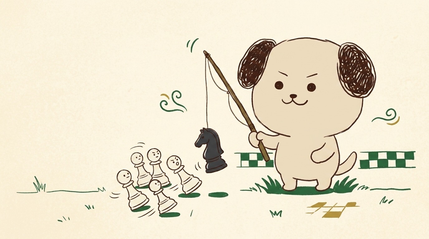 ポジキャン（犬のキャラクター）が解説するイラスト