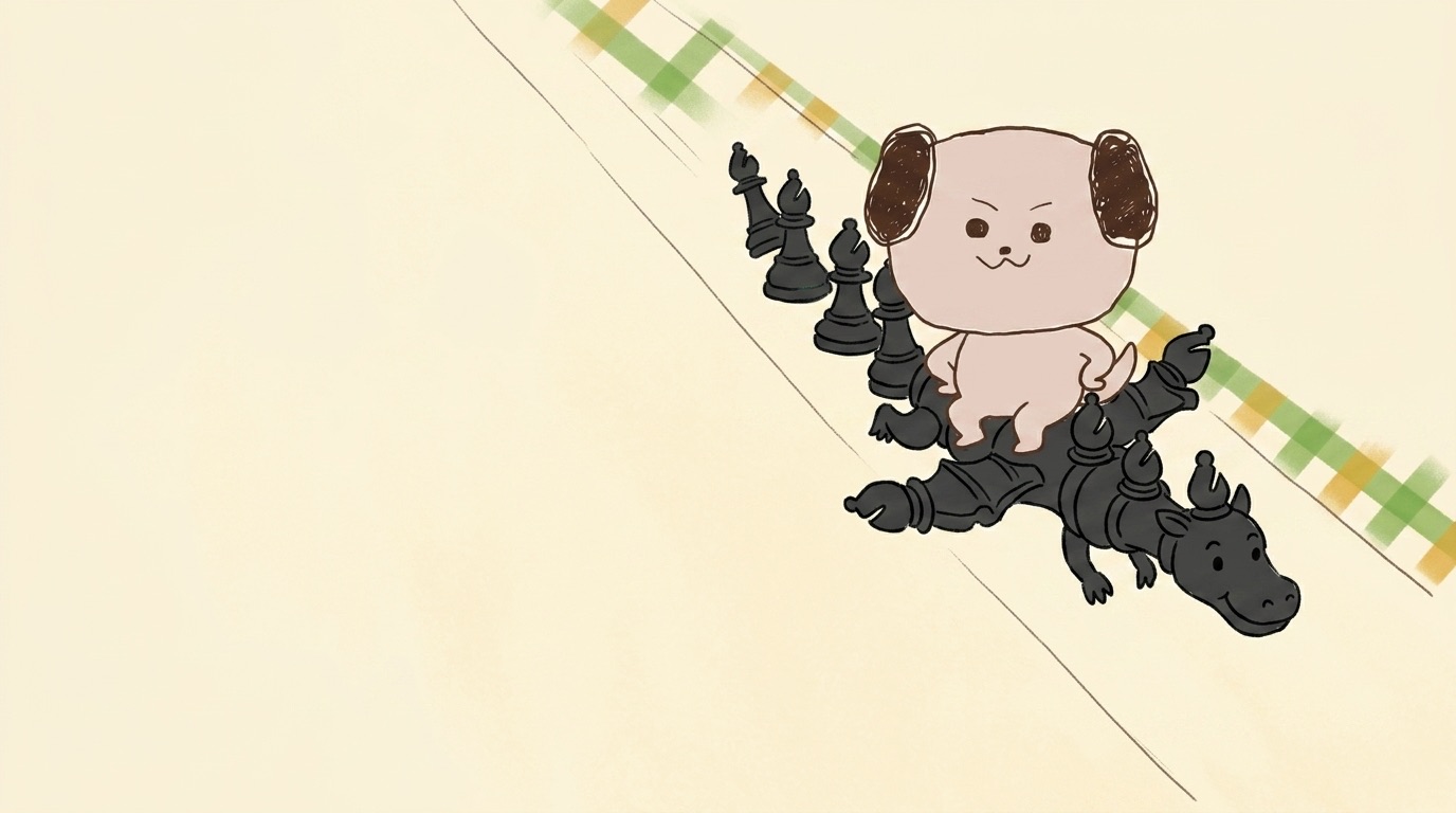 ポジキャン（犬のキャラクター）が解説するイラスト