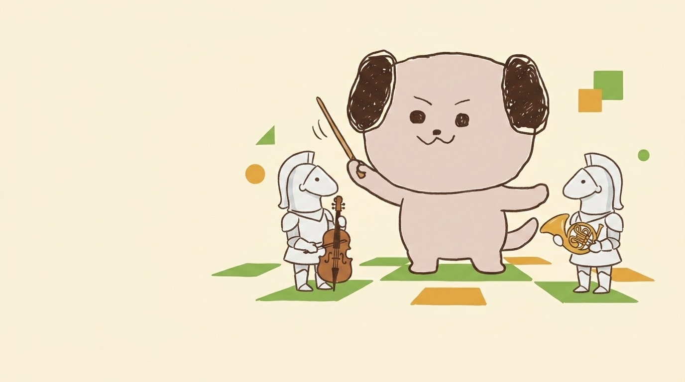 ポジキャン（犬のキャラクター）が解説するイラスト