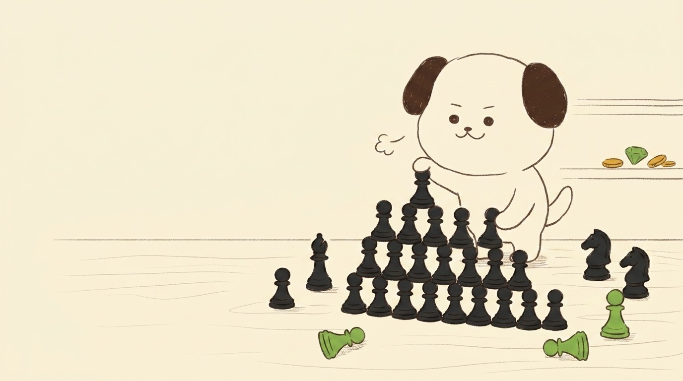 ポジキャン（犬のキャラクター）が解説するイラスト