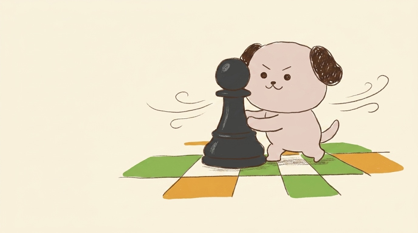 ポジキャン（犬のキャラクター）が解説するイラスト