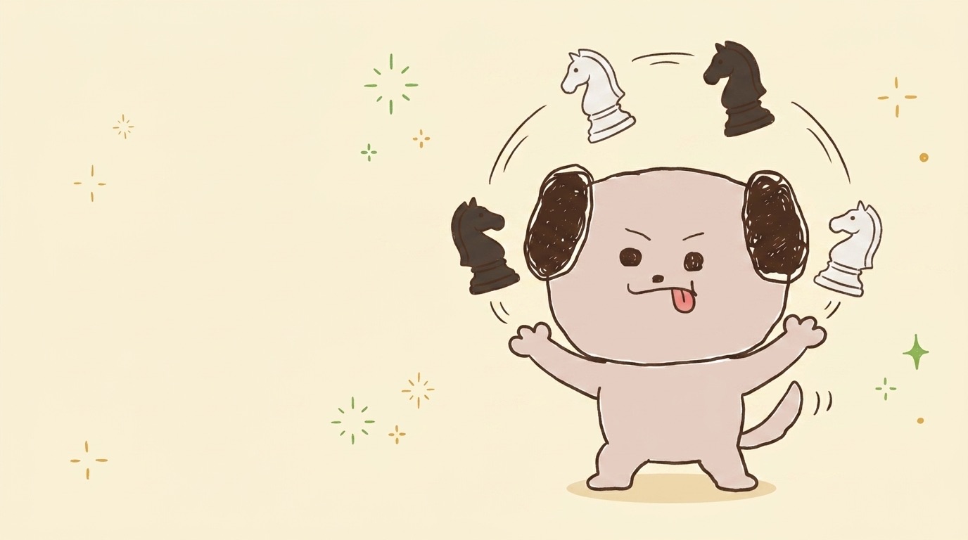 ポジキャン（犬のキャラクター）が解説するイラスト