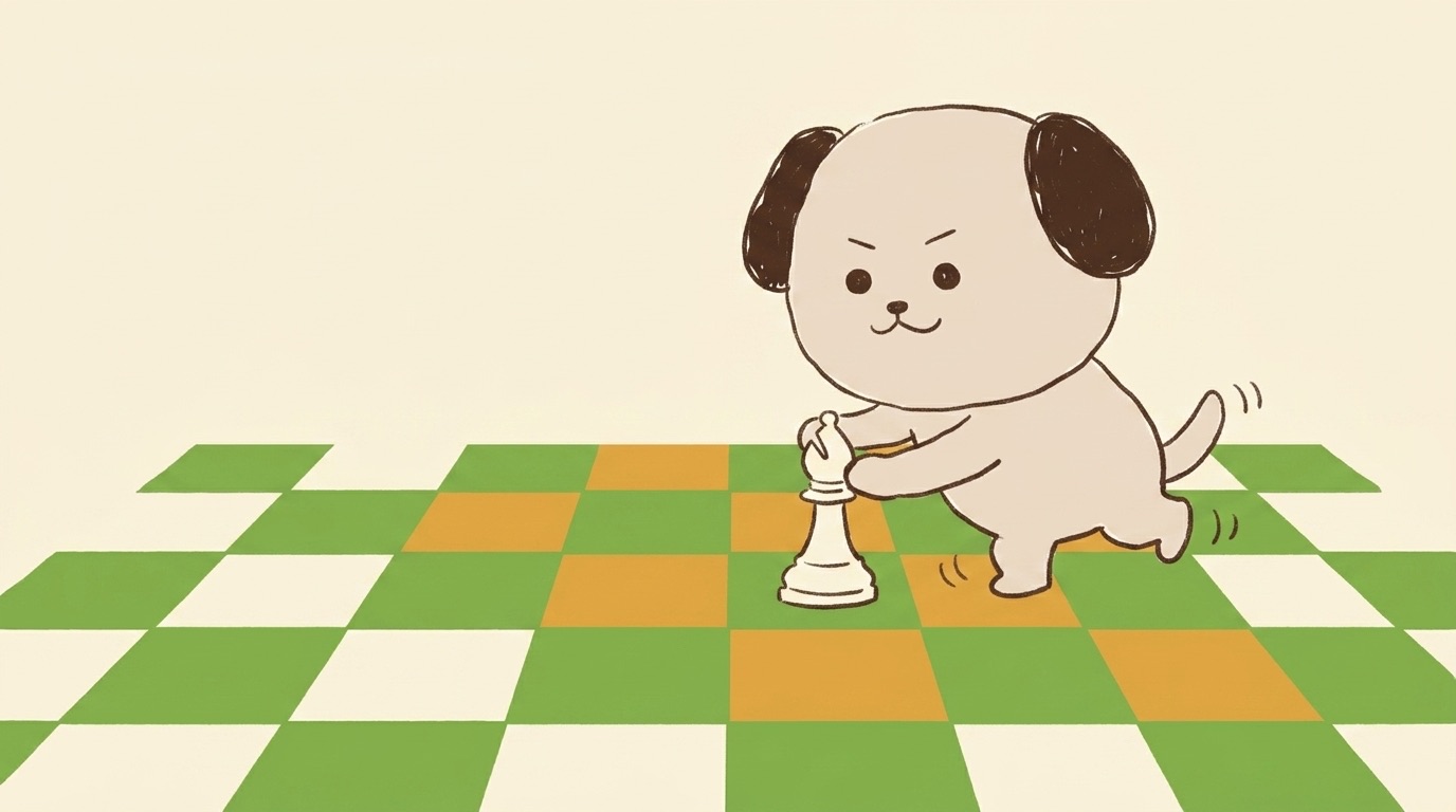 ポジキャン（犬のキャラクター）が解説するイラスト
