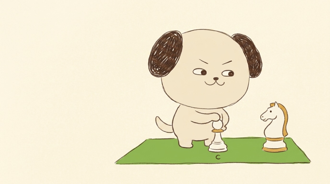 ポジキャン（犬のキャラクター）が解説するイラスト