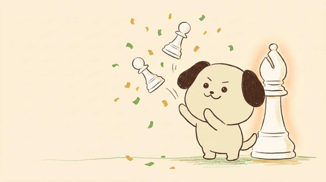 ポジキャン（犬のキャラクター）が解説するイラスト