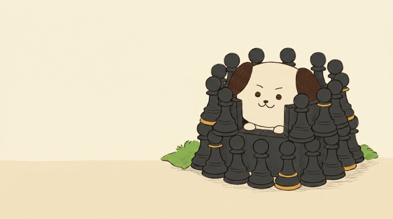 ポジキャン（犬のキャラクター）が解説するイラスト