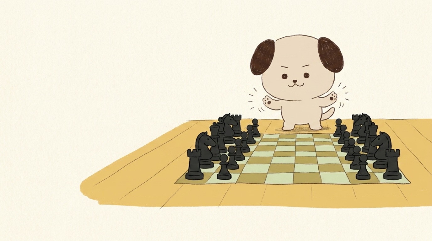 ポジキャン（犬のキャラクター）が解説するイラスト
