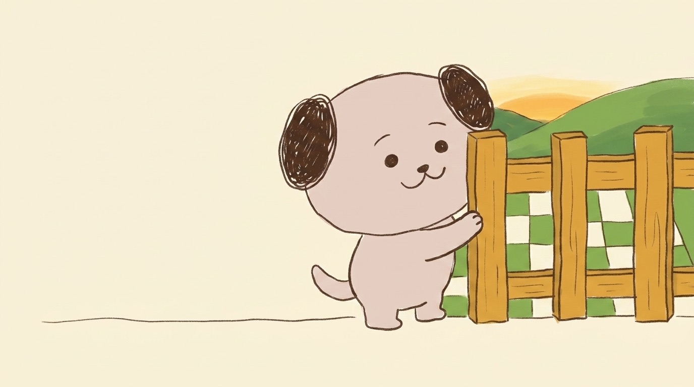 ポジキャン（犬のキャラクター）が解説するイラスト