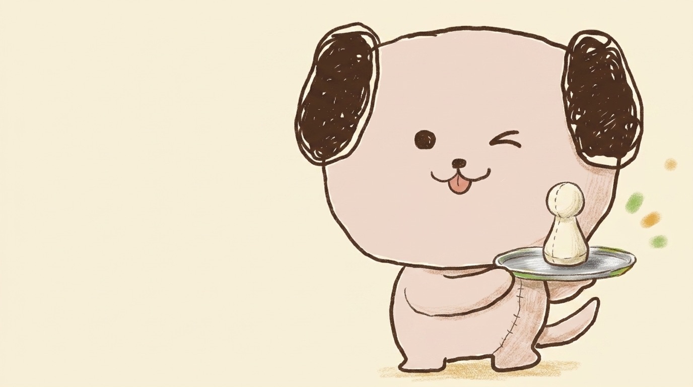 ポジキャン（犬のキャラクター）が解説するイラスト